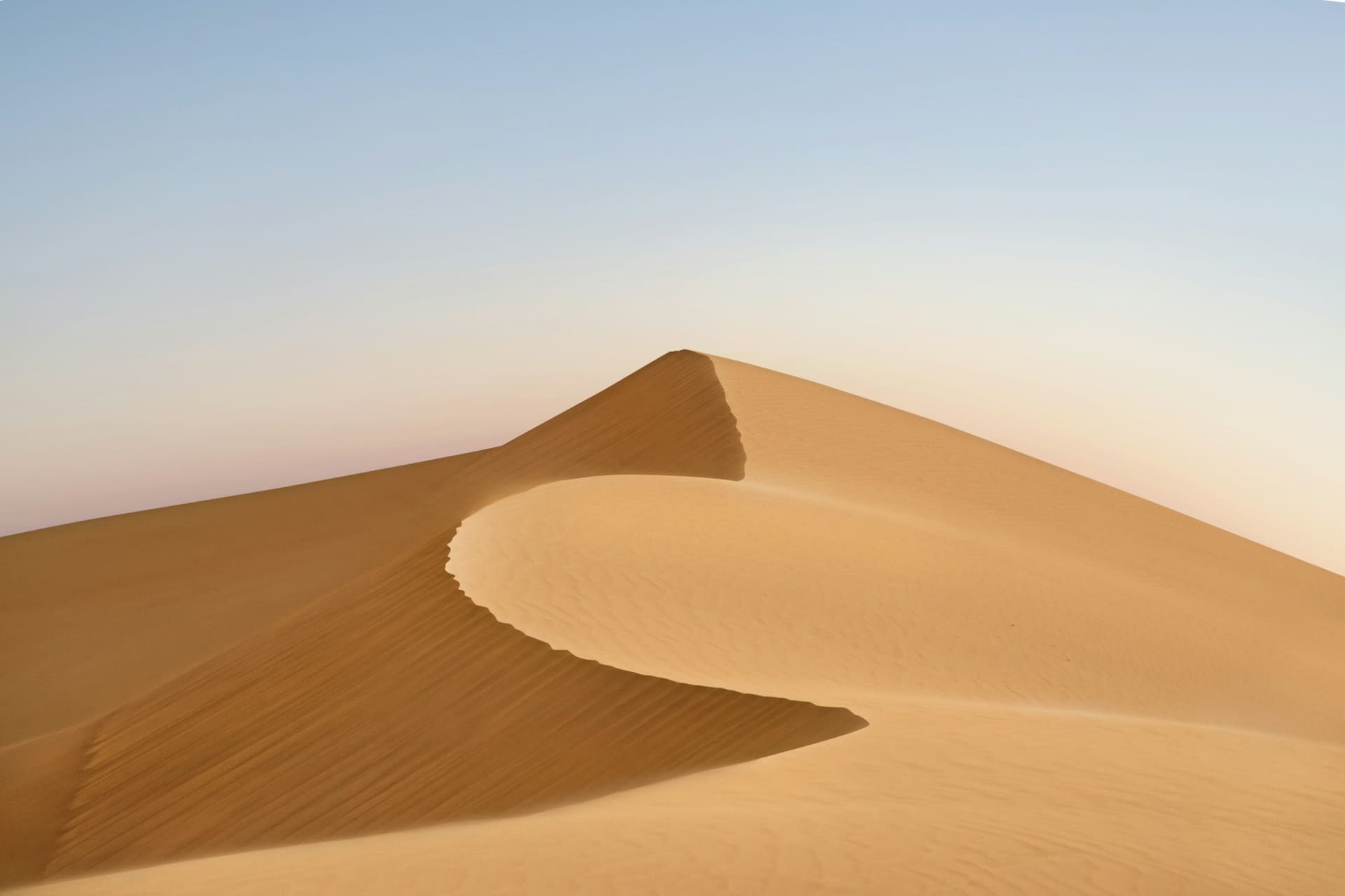 Wind-shaped dune formation in the Al Awir desert south-east of Dubai